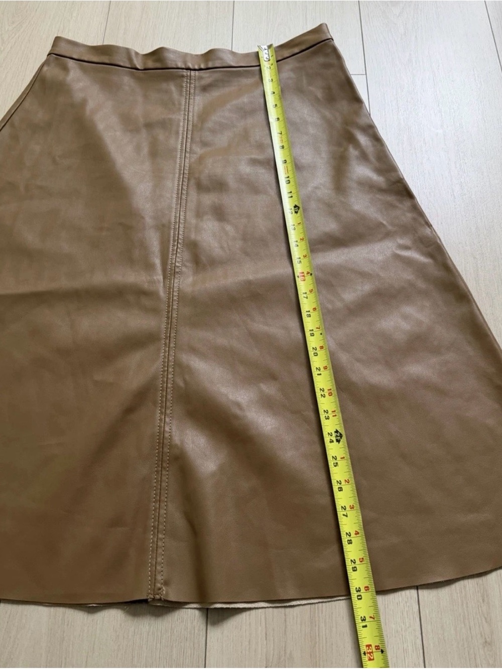 H&M Tan Faux Leather A-Line Skirt - Picture 5 of 10
